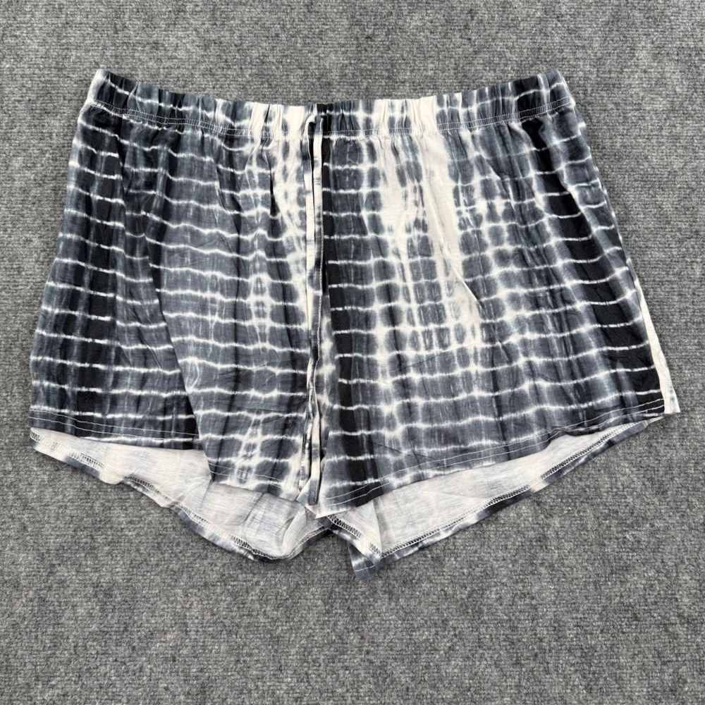 SHEIN Pajama‎ Shorts 4XL Black White Tie Dye Elastic Waist Lounge Womens